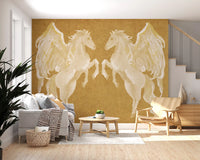 Rustikales Wandbild mit mythologischem Pegasus-Muster