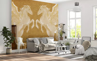 Rustikales Wandbild mit mythologischem Pegasus-Muster