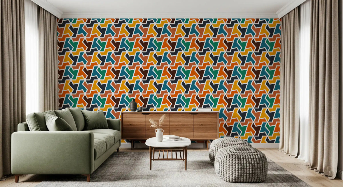 Abstracte polygonen en vormen behang⁠