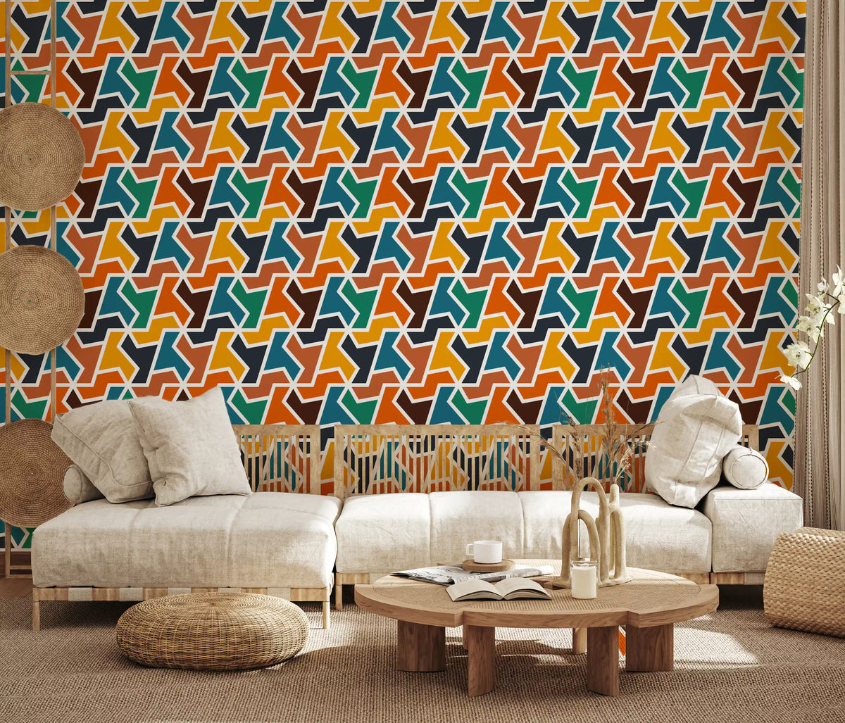 Abstracte polygonen en vormen behang⁠