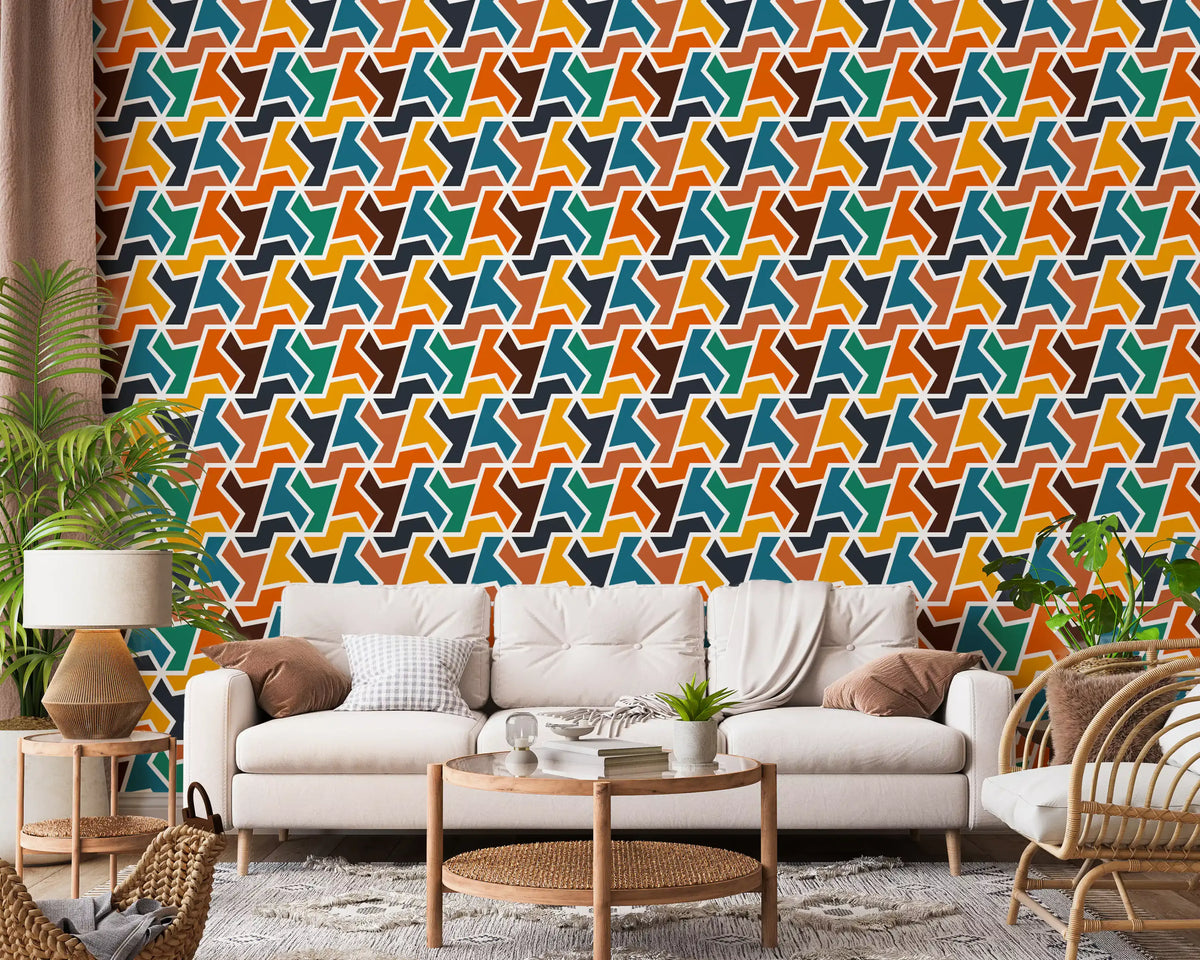 Abstracte polygonen en vormen behang⁠