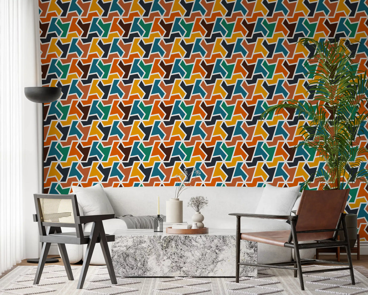 Abstracte polygonen en vormen behang⁠