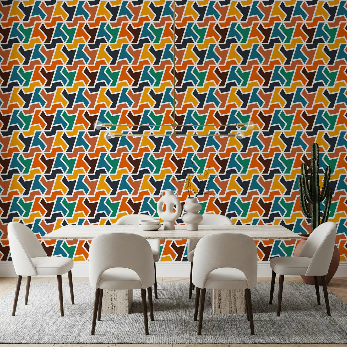 Abstracte polygonen en vormen behang⁠