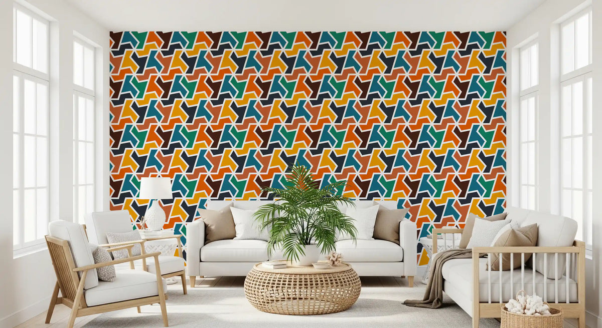 Abstracte polygonen en vormen behang⁠