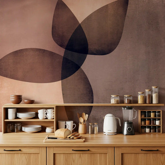 Organic Shapes Earth Tones Wall Mural