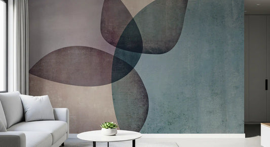 Organic Shapes Muted Tones Wall Mural