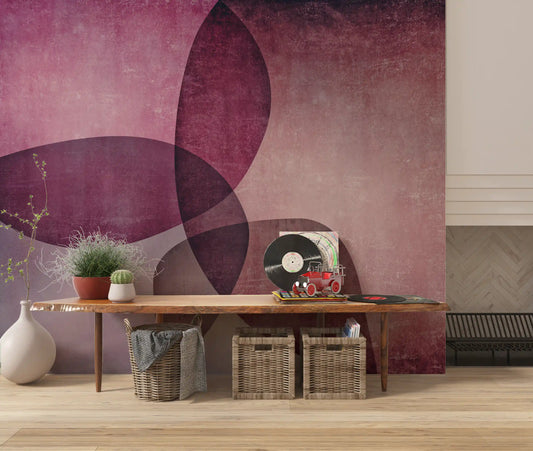 Organic Shapes Warm Tones Wall Mural