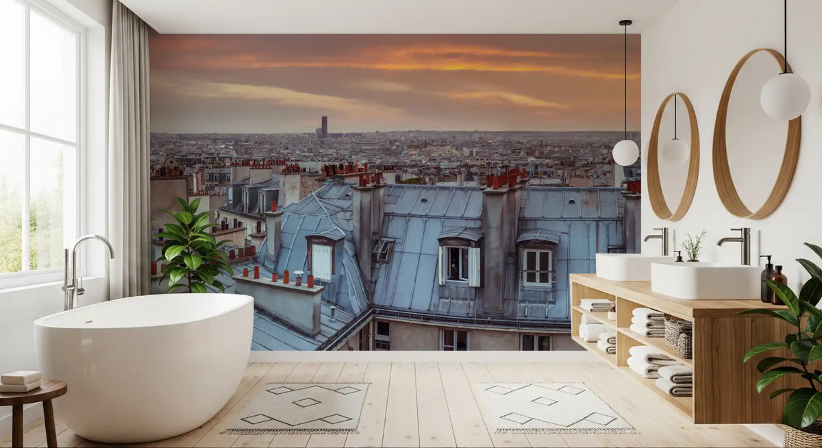 Wandgemälde „Twilight Over The Zinc Roofs of Paris“