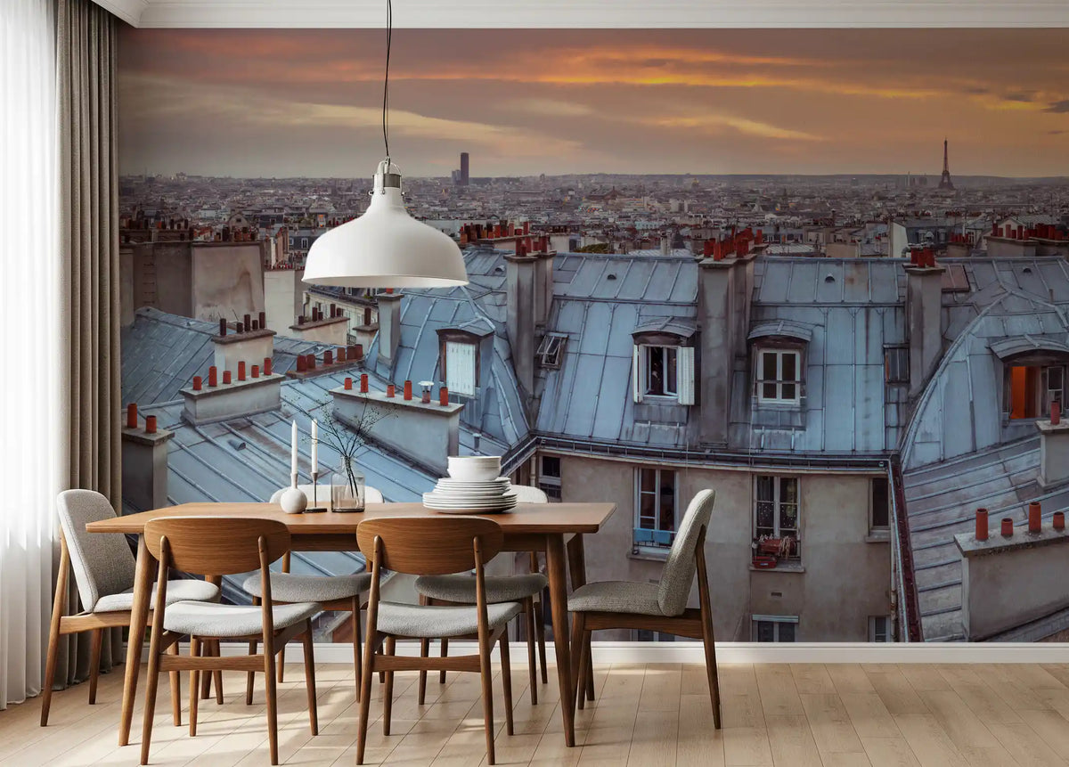 Wandgemälde „Twilight Over The Zinc Roofs of Paris“