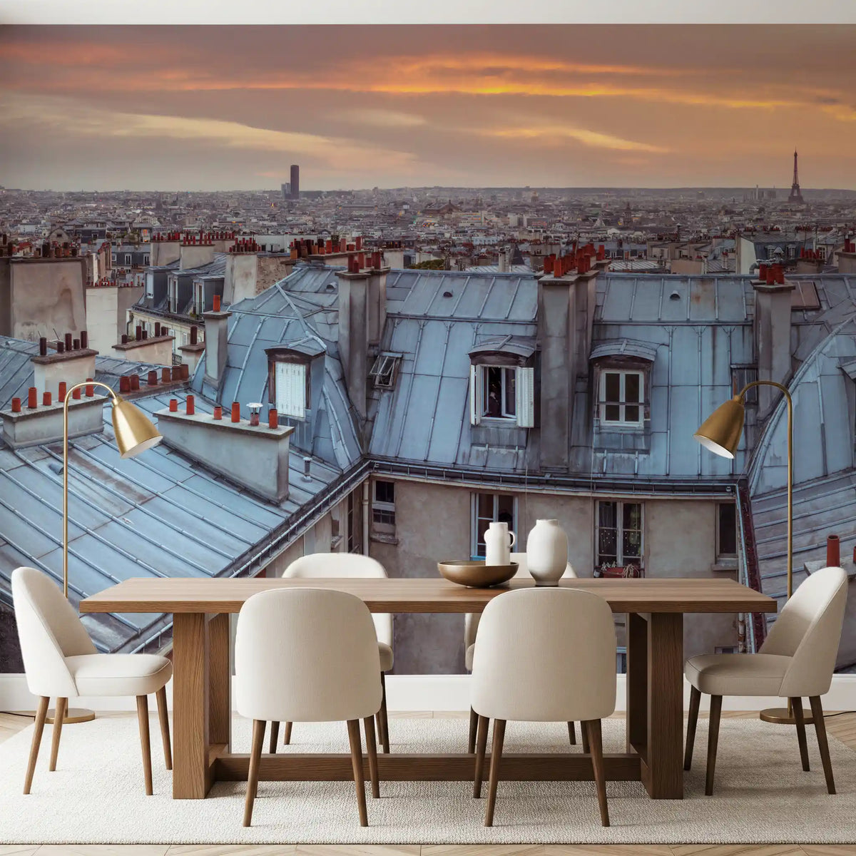 Wandgemälde „Twilight Over The Zinc Roofs of Paris“
