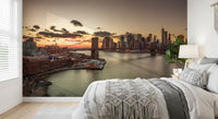 Wandbild „Golden Hour – Skyline der Brooklyn Bridge“