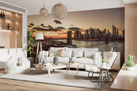 Wandbild „Golden Hour – Skyline der Brooklyn Bridge“