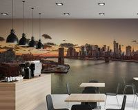 Wandbild „Golden Hour – Skyline der Brooklyn Bridge“