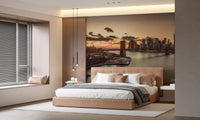 Wandbild „Golden Hour – Skyline der Brooklyn Bridge“