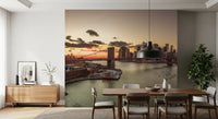 Wandbild „Golden Hour – Skyline der Brooklyn Bridge“