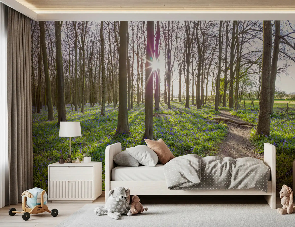 Wandgemälde „Waldmorgen-Sonnenlicht“