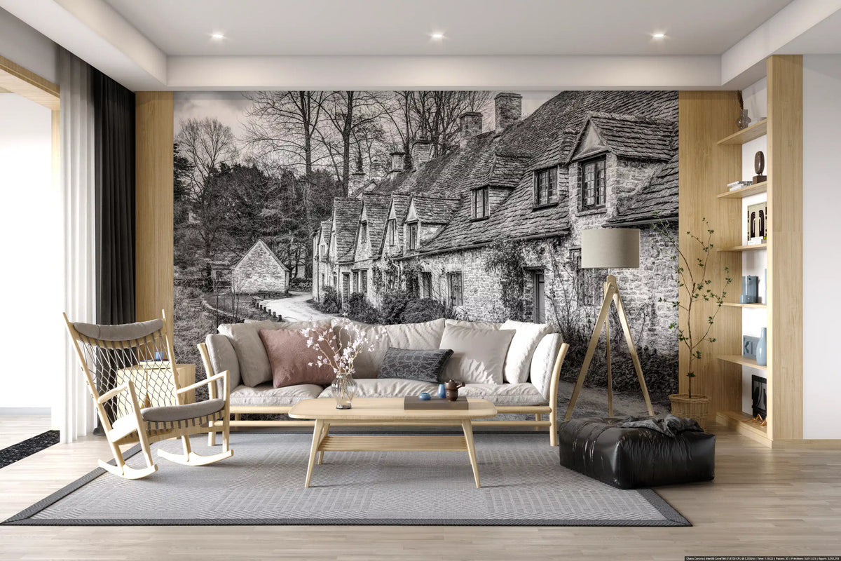 Wandbild „Architektur eines Steindorfs der Alten Welt“