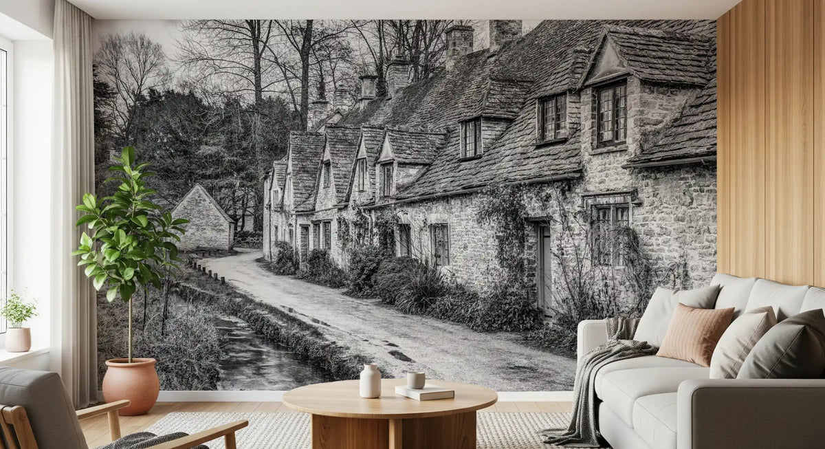 Wandbild „Architektur eines Steindorfs der Alten Welt“