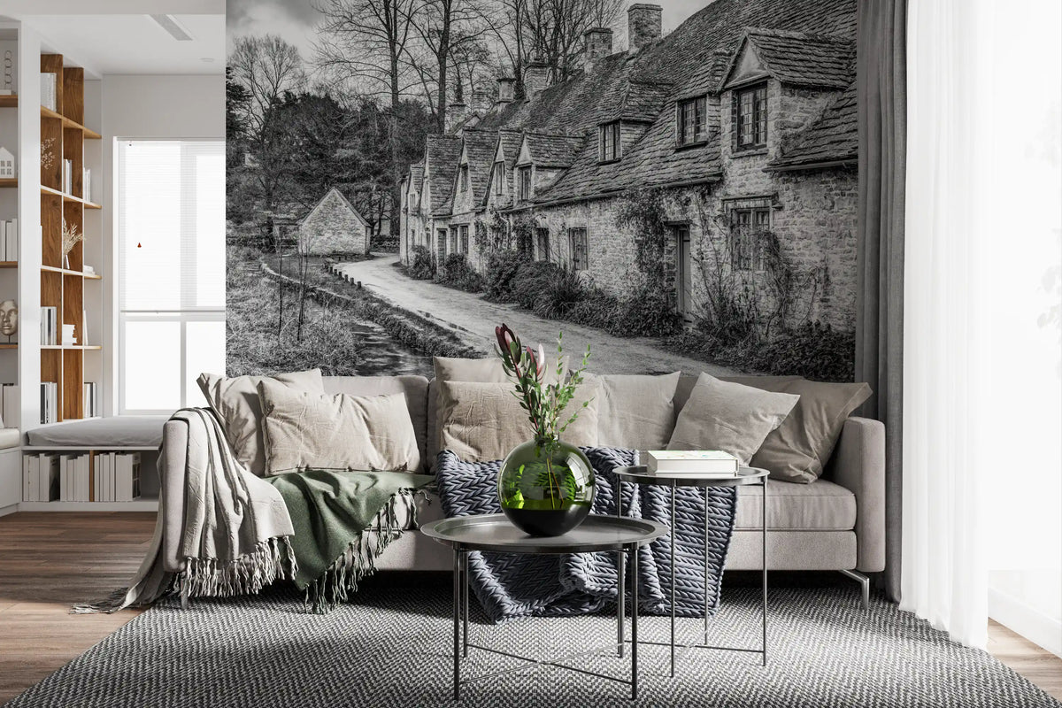Wandbild „Architektur eines Steindorfs der Alten Welt“