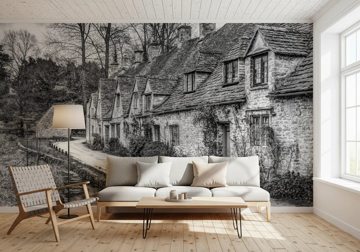 Wandbild „Architektur eines Steindorfs der Alten Welt“