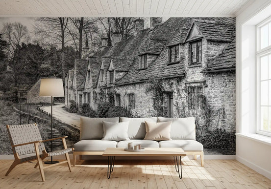 Wandbild „Architektur eines Steindorfs der Alten Welt“