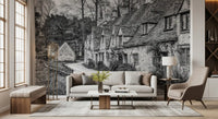Wandbild „Architektur eines Steindorfs der Alten Welt“
