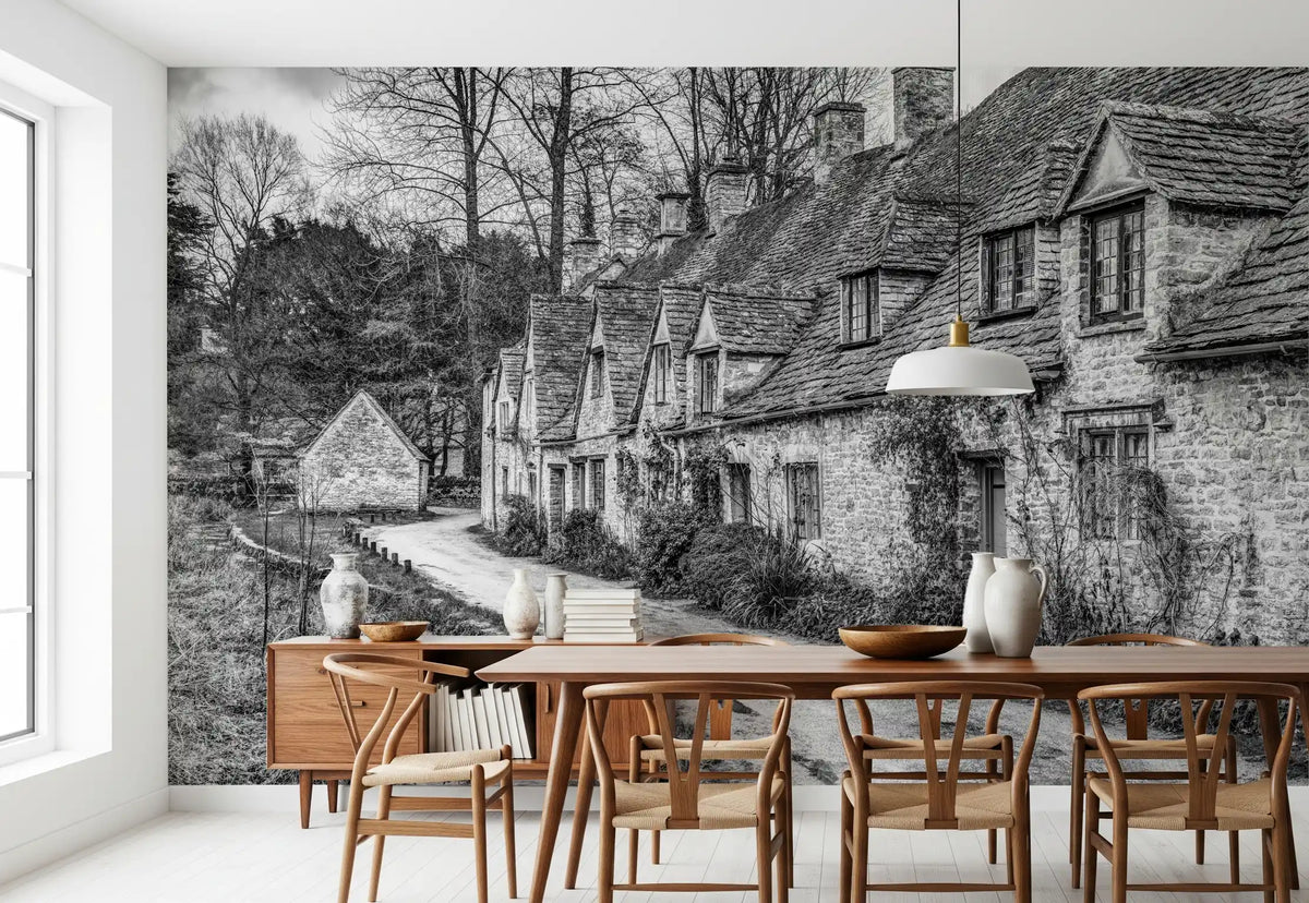 Wandbild „Architektur eines Steindorfs der Alten Welt“