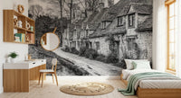 Wandbild „Architektur eines Steindorfs der Alten Welt“