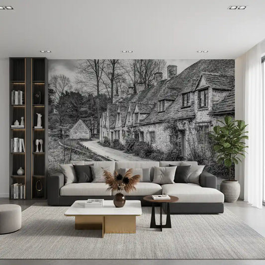 Old World Stone Village Architecture Wall Mural