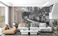 Wandbild „Architektur eines Steindorfs der Alten Welt“