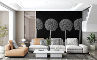 Geometrisches Wandbild mit Allium-Blumenmuster