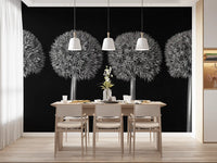 Geometrisches Wandbild mit Allium-Blumenmuster
