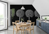 Geometrisches Wandbild mit Allium-Blumenmuster
