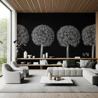 Geometrisches Wandbild mit Allium-Blumenmuster