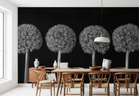 Geometrisches Wandbild mit Allium-Blumenmuster