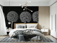 Geometrisches Wandbild mit Allium-Blumenmuster