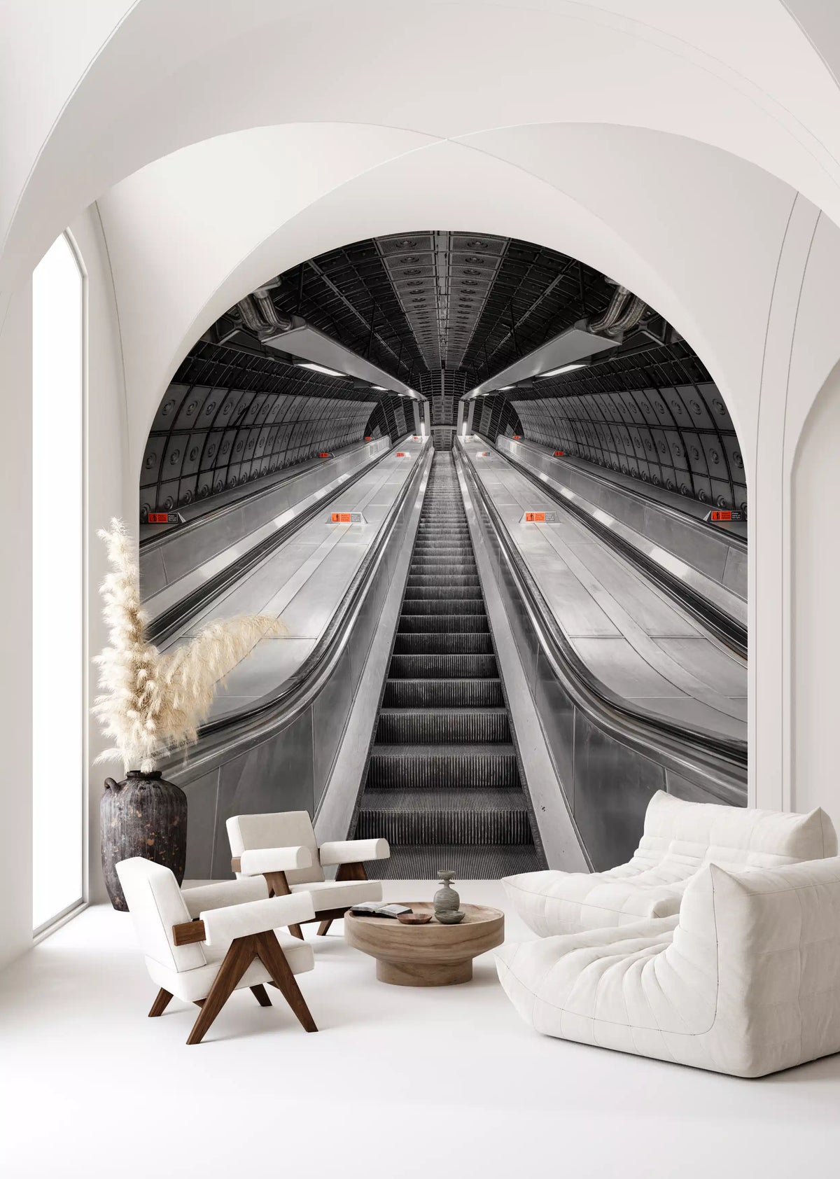 Metallic-Wandbild mit urbaner Symmetrie