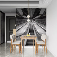 Metallic-Wandbild mit urbaner Symmetrie