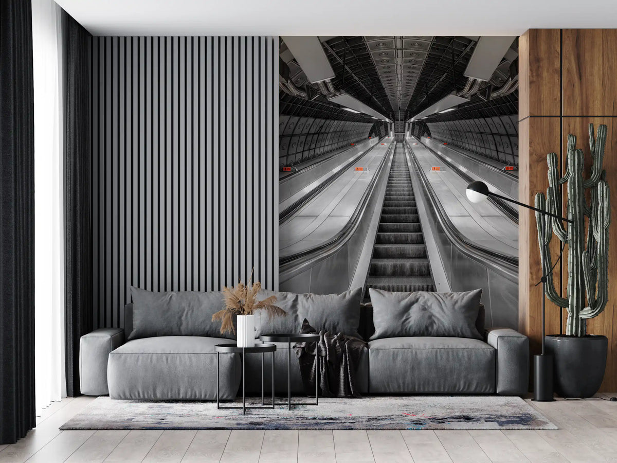 Metallic-Wandbild mit urbaner Symmetrie