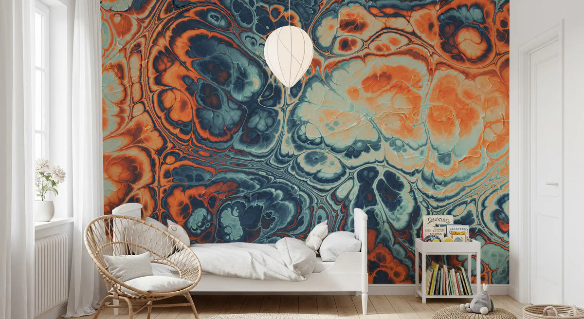 Motif abstrait fluide effet marbre « Ocean Fire »