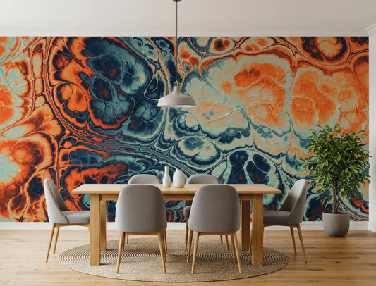 Motif abstrait fluide effet marbre « Ocean Fire »