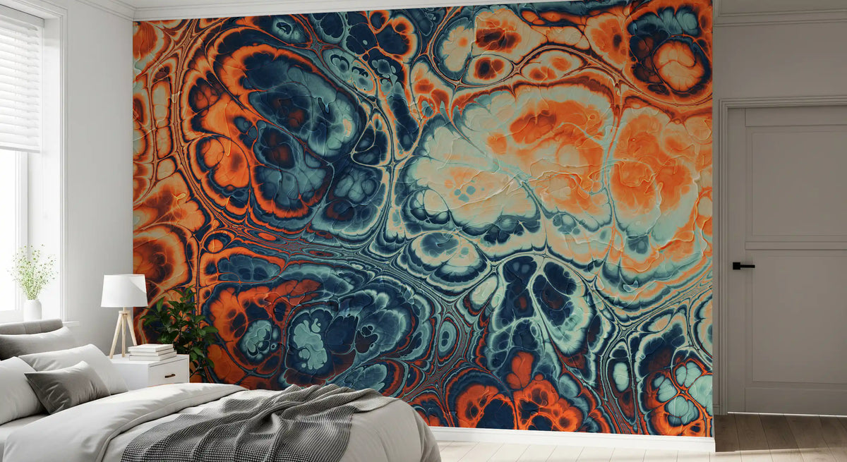 Motif abstrait fluide effet marbre « Ocean Fire »