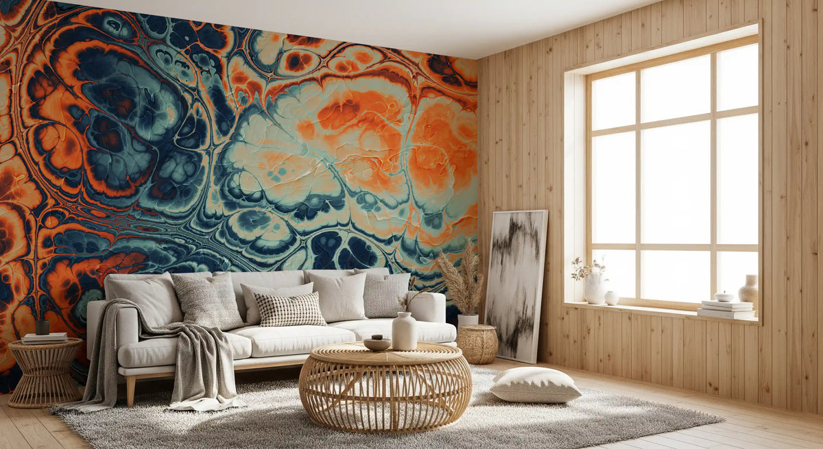 Motif abstrait fluide effet marbre « Ocean Fire »