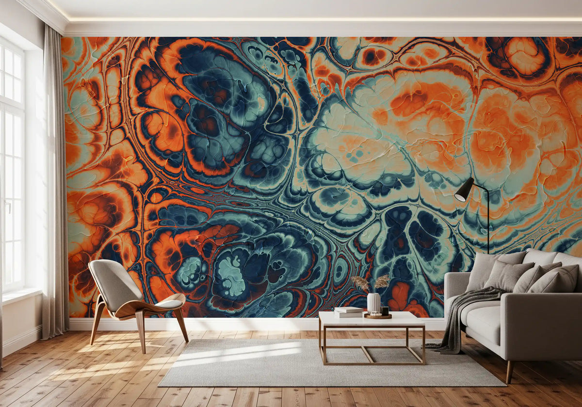 Motif abstrait fluide effet marbre « Ocean Fire »
