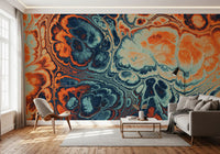 Motif abstrait fluide effet marbre « Ocean Fire »