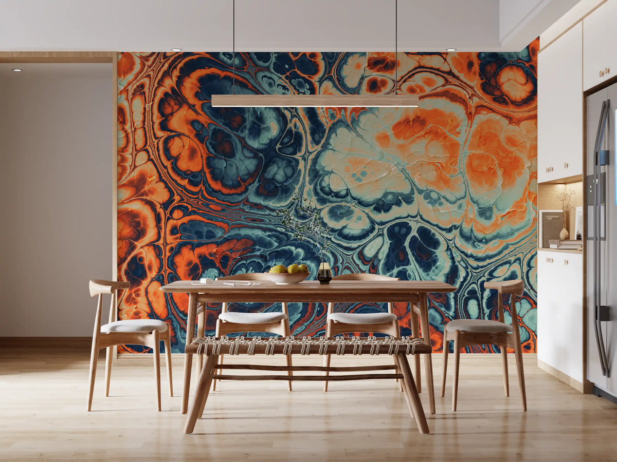 Motif abstrait fluide effet marbre « Ocean Fire »