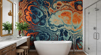 Motif abstrait fluide effet marbre « Ocean Fire »