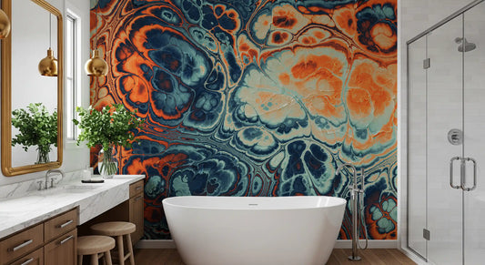 Motif abstrait fluide effet marbre « Ocean Fire »