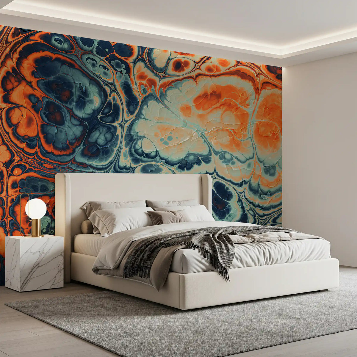 Motif abstrait fluide effet marbre « Ocean Fire »