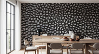 Papier peint panoramique à motif sculptural gris en relief